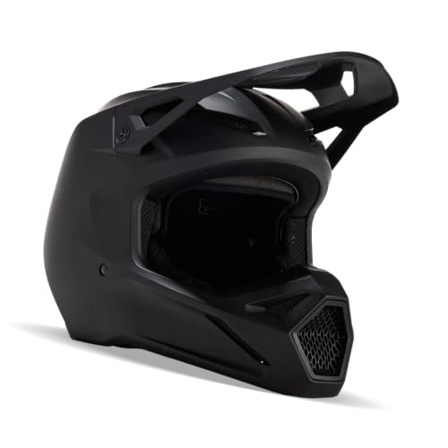 Fox Racing V1 Solid Helmet - Mips Technology, Ventilated Comfort, True-to-Size Fit, Removable Liner, Cheek Pads, Protection for MX & Off-Road, Matte Black, Size: 2X