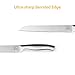 GOMUM Serrated Slicer 8 Inches High Carbon Stainless Steel Cutter Multi-Purpose Kitchen Knife for Cutting Crusty Breads, Cake, Bag, 18 x 5 x 1 inches, White