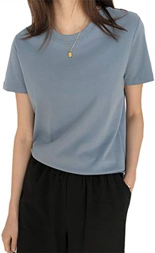 [YOUHA] Tシャツ レディース 半袖 トップス カットソー 夏服 カジュアル 無地 ベーシック ラウンドネック ゆったり