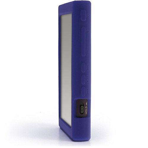 iGadgitz Blue Silicone Skin Case Cover for Sony Walkman NW-A35 NW-A40 MP3 Player + Screen Protector