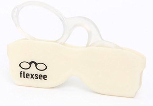 Flexsee Retro +1 Pince-nez Reading Glasses,white by Flexsee