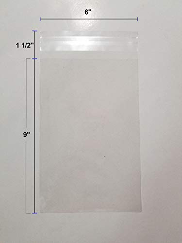image for UNIQUEPACKING 100 Pcs 6x9 Clear Resealable Cello/Cellophane 6 x 9 Bags