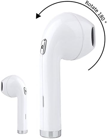 Bluetooth 4.1 Wireless Stereo Sports Earbud Updated Rotating Head i8 Mini In-Ear Earphone with Mic for iPhoneX, 8, 7, 7Plus 6 6s 6 Plus, Samsung Note8, 5, 4,S9 S9 Plus S8 S8 Plus (White)