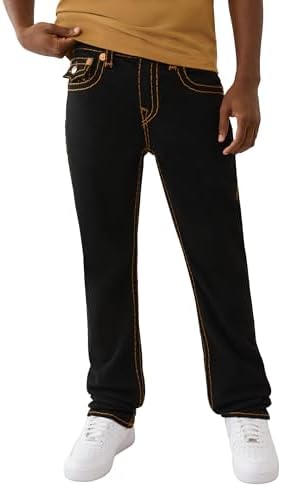 True Religion Ricky Big T Straight Flap Jean, Chalk Grey Wash, 29