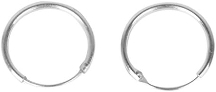 .925 Sterling Silver Endless Hoop Rings Lip Nose Ear Studs 12mm