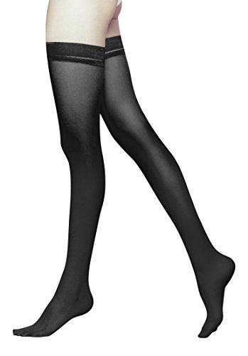 2 Pack Womens Sheer 15 Denier Vintage Silicone Top Soft Shine Hold Ups Stockings