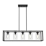 VINLUZ Farmhouse Chandeliers Rectangle Black 5