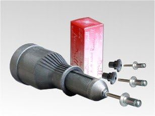 Riveter attachment E95H for drilling machine to set blind rivets without effort. Installing as a drill bit in any make of drilling machine. To set rivets from 3 to 4,8 mm aluminum diameter. by RiveDr