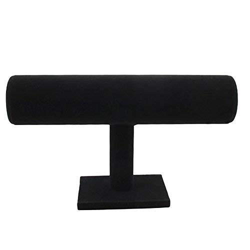 DAYNECETY T-bar Jewellery Rack Headband Headwrap Bracelet Display Stand Holder Shelf Black Earring Bracelet Necklace Headband Watch Beading Chain Scarf Showcase Storage Rack Organizer Frame (#1)