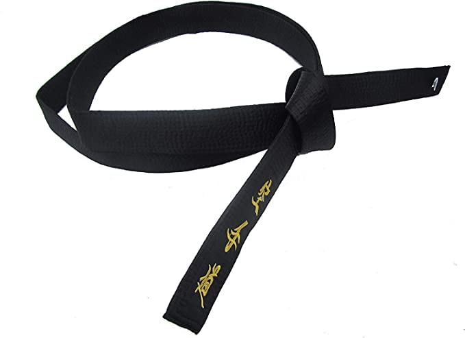 Black Belt SATIN (MATSUMOTO) With Embroidery in Japanese 240cm For Men/Women Karate, Kickboxing, Shotokan, Shito-Ryu, Goju Ryu, All Styles Of Martial Arts Karate Black Belt Shihan Master Kempo