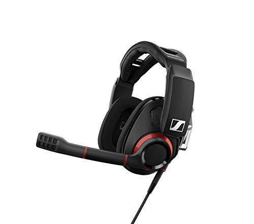 Sennheiser GSP 500 Wired Open Acoustic Gaming Headset, Noise-Cancelling Microphone, Adjustable Headband with Customizable Contact Pressure, Volume Control, PC + Mac + Xbox + PS4, Pro - Black/Red