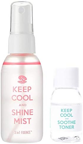 KEEP COOL Shine Makeup Fixing, Setting Mist Spray 2.02 fl. oz. โ Leaves Makeup Looking Fresh for Long Time โ Natural, Moisturizing, Makeup Setter, Fixer Mist Spray for Aging Skin with Vitamins