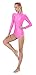 Kepblom Adult Ballet Dance Leotard Turtleneck Long Sleeve Spandex Bodysuit Tops for Women