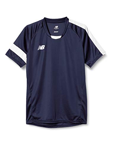 [ニューバランス] メンズ 半袖ドライTシャツ サッカー スポーツ ゲームシャツ (JMTF0486)(JMTF0488) ネイビー/ホワイト(NVT) XL
