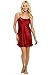 Alexander Del Rossa Womens Satin Nightgown, Long Camisole Chemise, Large Burgundy (A0766BRGLG)