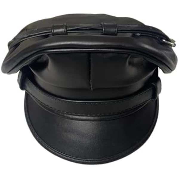 Generic Real Leather Military Triangle Black All Black Cap