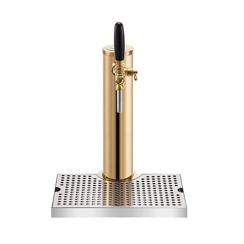 YJSG Stainless Body Single Faucet Beer Tower, Draft Beer Tower System for Home Brewing, As A Gift for Men (Gold)