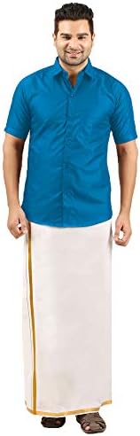 Vinab Velcro Pocket Dhoti And Half Sleeve Shirt(Combo Set,Pack of 1)