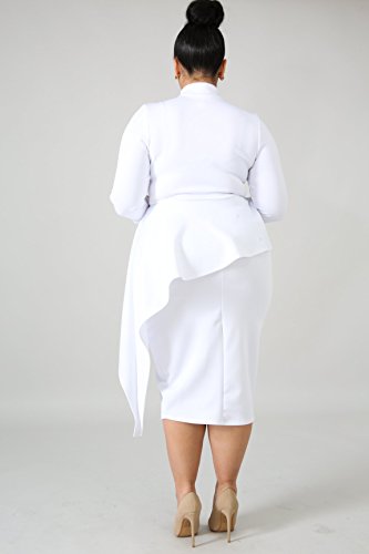 plus size white business dress