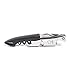 Pocket Prestige Waiters Corkscrew By Coutale Sommelier - Black - French Patented Spring-Loaded Double Lever Wine Bottle Opener for Bartenders and Gifts - Sharp Micro-Serrated Knife