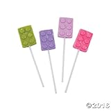 Pastel Color Brick Lollipops - 12 ct