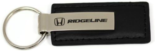 Honda RIDGELINE Logo ETCH BLACK LEATHER Keychain Chrome Key Fob Metal Key Ring