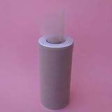 Gifts International Tulle Fabric Spool/Roll 6-Inch X 25 yards (75-Feet), Silver (33)