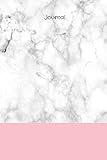 Journal: White/grey marble background with pink band and black title, 120 page (60 sheet) 6