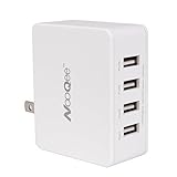 NooQee 25W 5A 4-Port USB Charger USB Travel Wall Charger Charging Station with Foldable Plugs for iPhone,Samsung,iPad,Tablet and More (White)