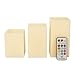 Mooncandles - 3 Square Vanilla Scented Wax Candles With Color Changing Remote Control (4, 5, 6 inch candles)