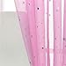 WUBODTI Pink Star Sheer Curtains for Girls Nursery Room Decor 39 x 79 inch 2 Panel, Cute Light Filtering Tulle Window Treatments Rod Pocket Privacy Tulle Drapes for Living Room Kids Bedroom