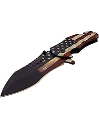MTech USA Ballistic MT A845 Series Cuchillo plegable de asistencia de resorte, Hoja negra, 5 "cerrado