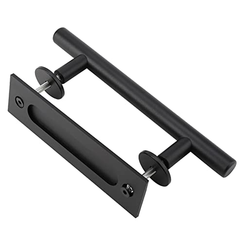Garosa Metal Sliding Barn Door Handle Set Black Decorative Lever Pull for Closet Gate Hardware Closet Door Pull Handle Hardware for Sliding Barn Door