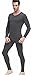 Men's Thermal Underwear Set Top & Bottom Fleece Lined, M1 Charcoal, Medium