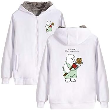 Yhkjkjiswv We Bare Bears Pullover Classic Casual Hooded Pullover Coat Printed Hooded Sweatshirt Coat Cozy Sweater Coat Unisex