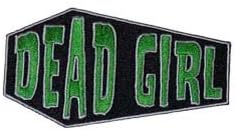 Novelty Iron On Patch - Creepy Zombie Dead Girl Coffin Saying Applique