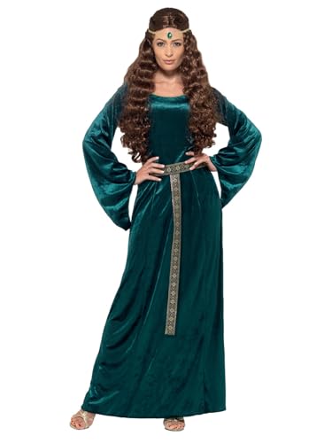Smiffys Medieval Maid Costume, XL - UK Size 20-22, Green