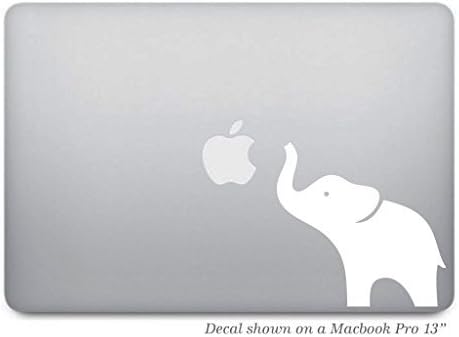 Large White Elephant Macbook Decal - Car Decal - 4.8"x4.7" - Removable Vinyl Sticker Skin for Apple Macbook Pro Air Mac Laptop
