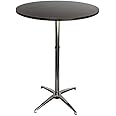 Banquet Tables Pro 30 Inch Round Adjustable Height Cocktail Table/Trade Show Table (Black)