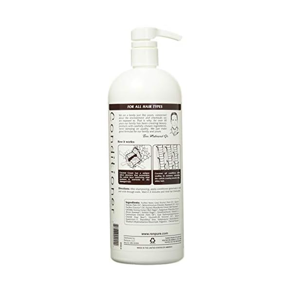 Renpure Coconut Cream Nourishing Conditioner, 32 Ounce Black Hair