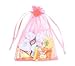 Aketek Pack of 50 Pink color Organza Drawstring Gift Bag Pouch Wrap for Party/Game/Wedding (7x5) (Pink)
