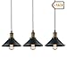Dazhuan Ceiling Light 3-Lights Pendant Metal Hanging Kitchen Farmhouse Industrial Lighting Fixture 3 Pack