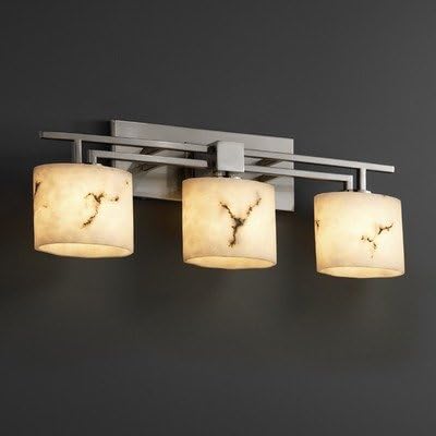 Justice Design FAL-8703-28-NCKL LumenAria - Three Light Bath Bar, Choose Finish: Brushed Nickel Finish, Choose Lamping Option: Standard Lamping