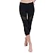 ONGASOFT High Waisted Yoga Capri Mesh Leggings for Women Soft Stretchy Running Workout Cropped Pants Black