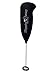 Shopping Fantasy Milk Frother Handheld Electric Frother with Stainless Steel Whisking Head & Stem Stylish Black Handle Design
