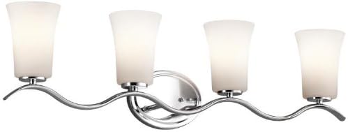 Amazon Com Kichler 45377ch Armida Glass Wall Vanity Lighting With Shades 4 Light 400 Total Watts Chrome Home Improvement