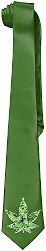 Ganja Leaf Weed Smokers Men's Leisure Skinny Necktie Ties Novelty Necktie Silk