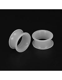 ZS 9 Pair Silicone Flexible Thin Ear Plugs Tunnels Double Flared Expander Ear Gauges Piercing