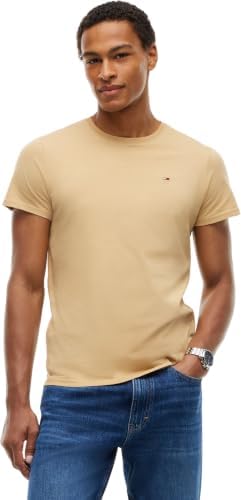TJM Original - T-shirt ajustada de manga curta masculina, bege (areia bege), M