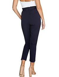 liyuandian para dama estampado floral Stretch con cinturón de talle alto pantalones ajustados